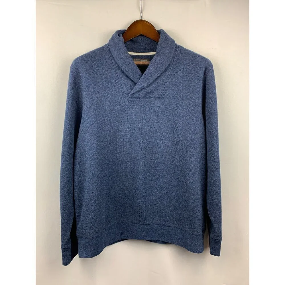 Men’s Banana Republic Blue Waffle Sweater Size Large